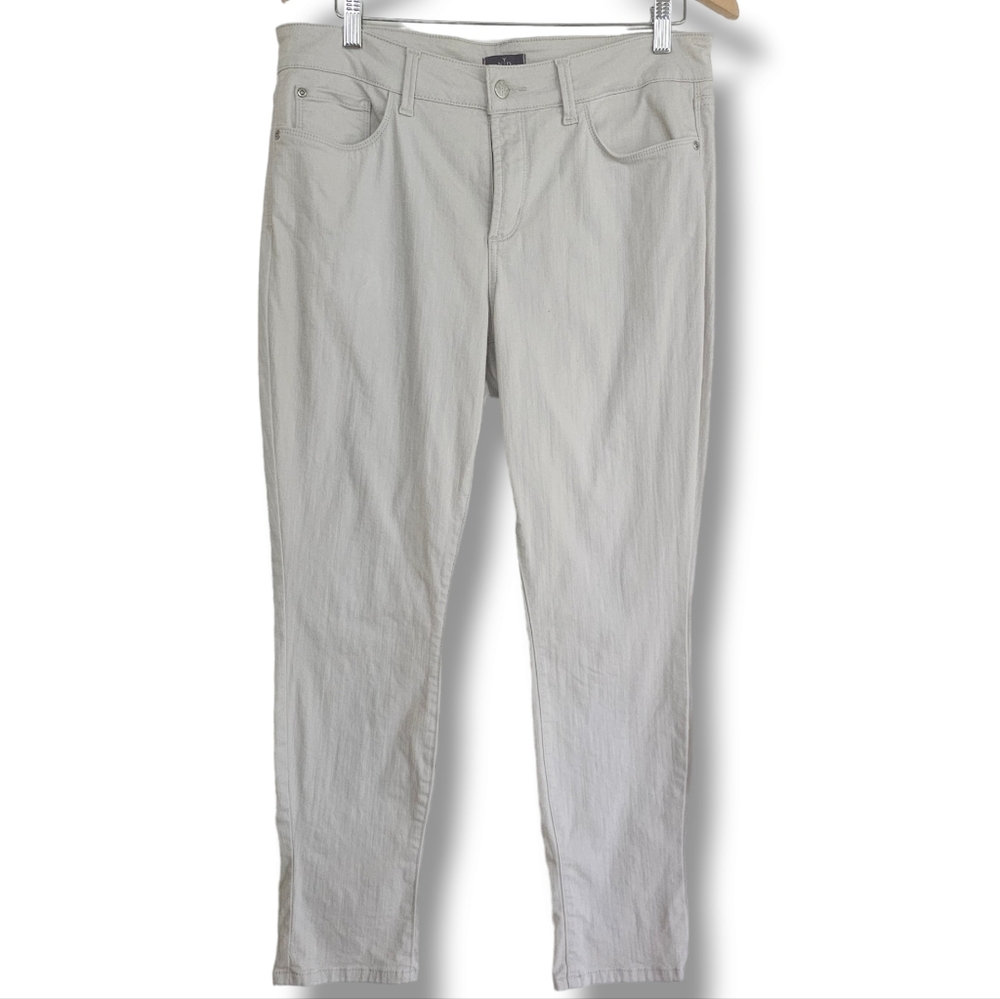 NYDJ Alina‎ Convertible Ankle Pants Womens Size 12 Stretchy Light Tan Khaki